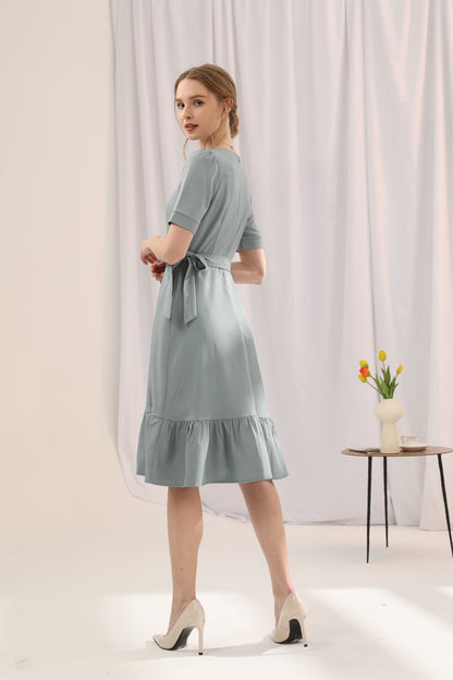 Alisa Linen Midi Dress