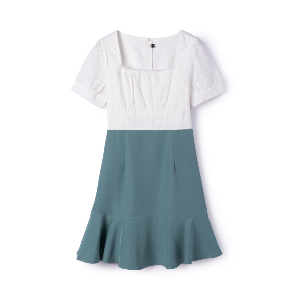 Fiona Eyelet Ivory Short Dres