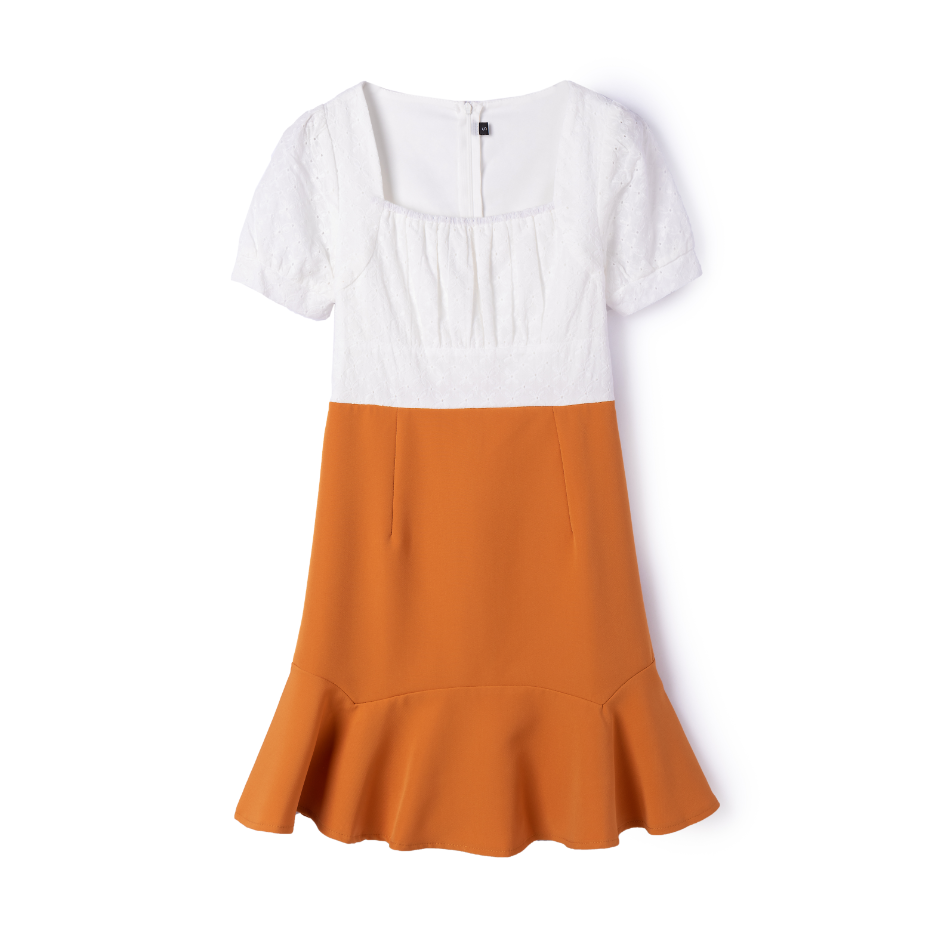 Fiona Eyelet Ivory Short Dres