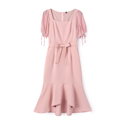 Alisa Lovely Puff Sleeve Midi Dress