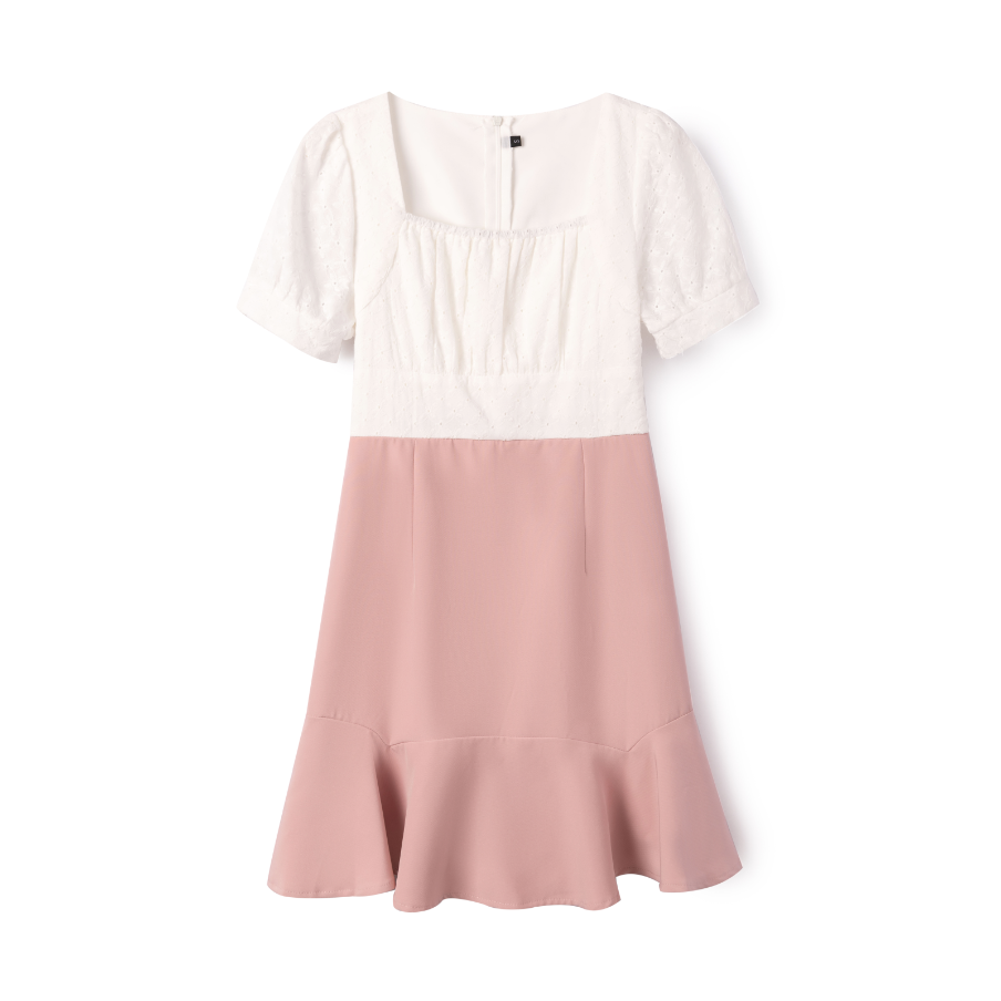 Fiona Eyelet Ivory Short Dres