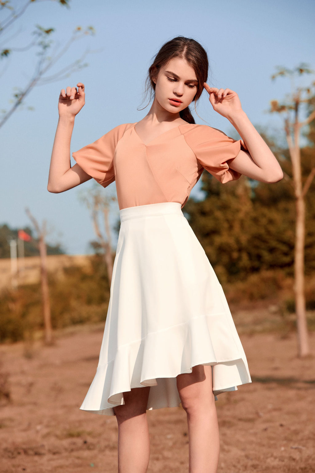 Eva Puffy Shoulder Tops 7018