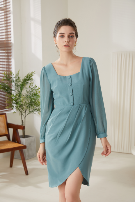 Fiona Vintage Long Sleeve Dress