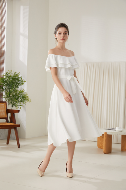 Fiona Valentine's Off Shoulder Midi Dress