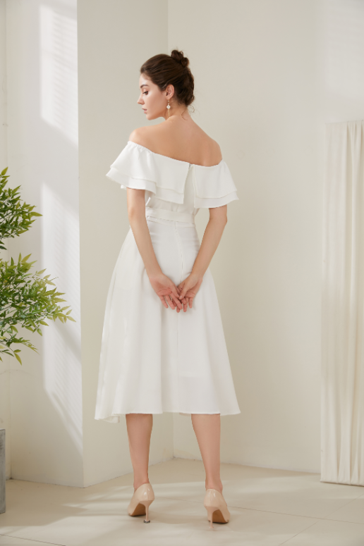 Fiona Valentine's Off Shoulder Midi Dress