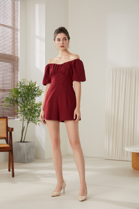 Fiona British Off Shoulder Romper