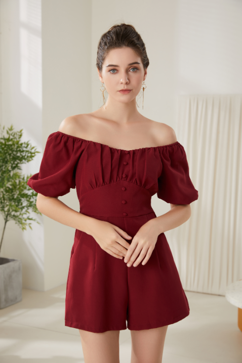 Fiona British Off Shoulder Romper