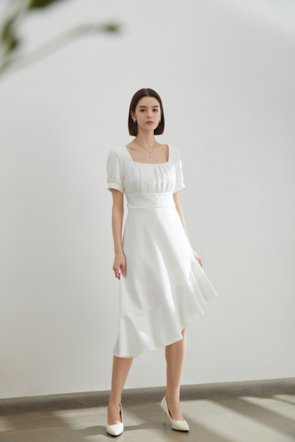 Emma British Irregular Midi Dress