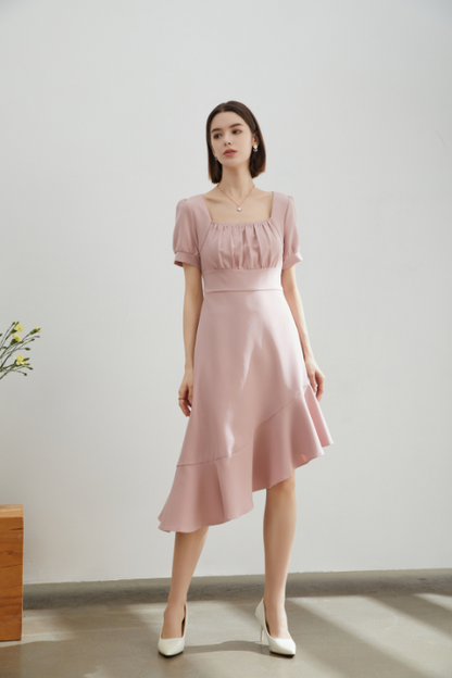 Emma British Irregular Midi Dress