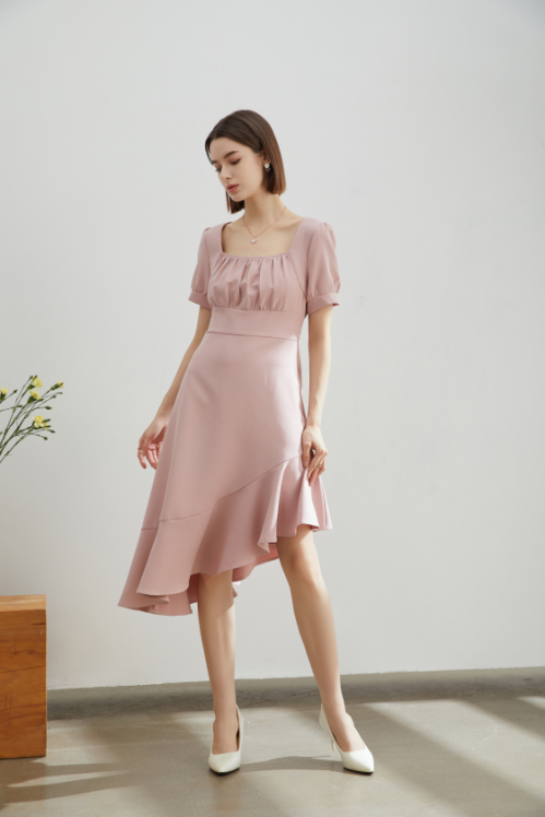 Emma British Irregular Midi Dress