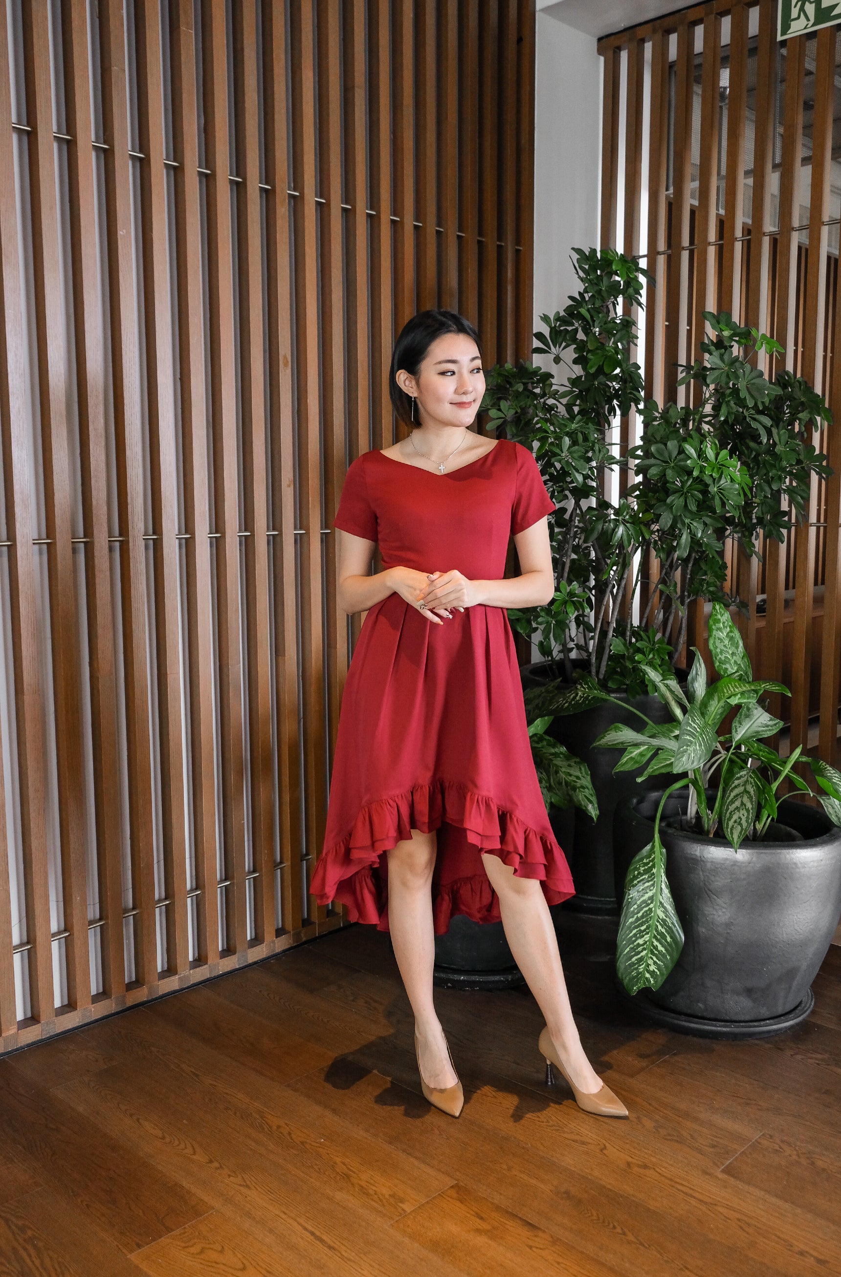 Joanne Petal Midi Dress 6040